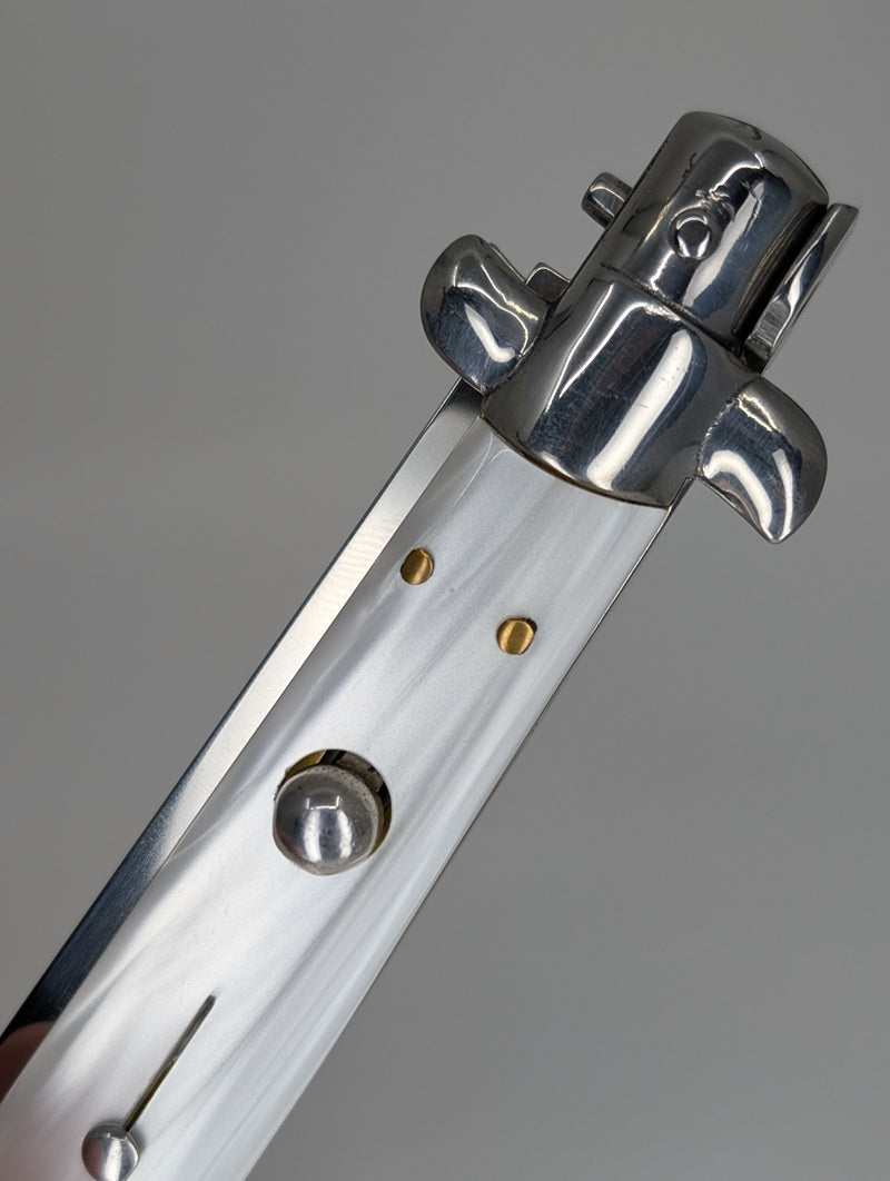 *Consignment* Italian Stiletto 6 in. Blade Acrylic Handle Auto Folding Knife