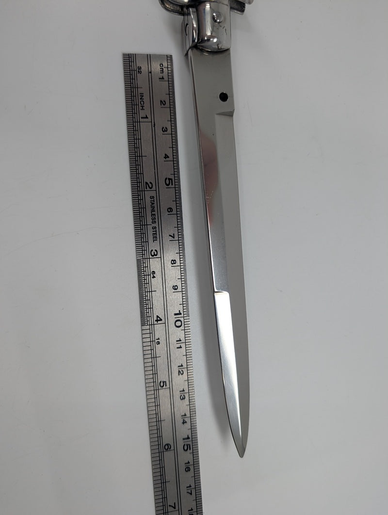 *Consignment* Italian Stiletto 6 in. Blade Acrylic Handle Auto Folding Knife
