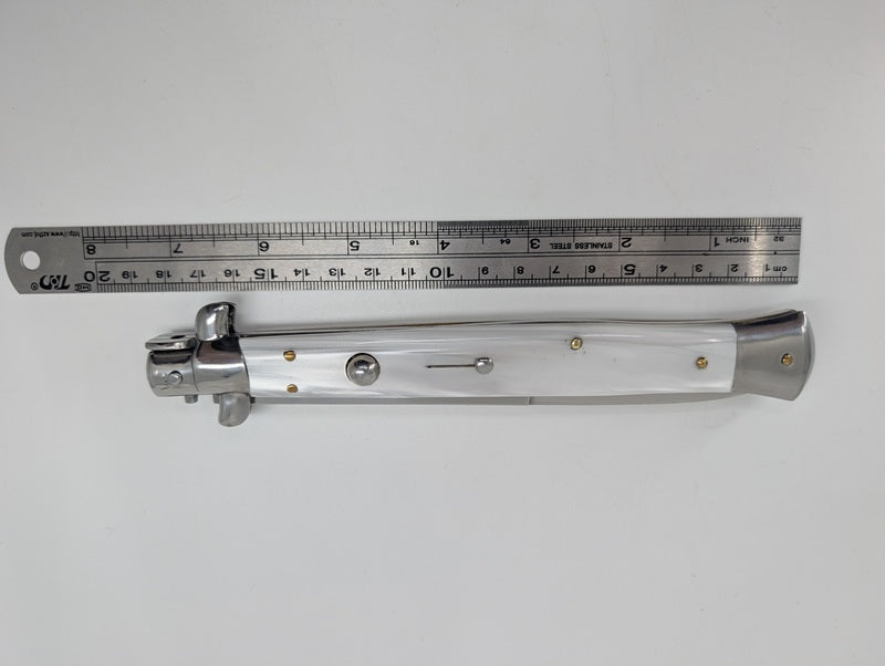 *Consignment* Italian Stiletto 6 in. Blade Acrylic Handle Auto Folding Knife