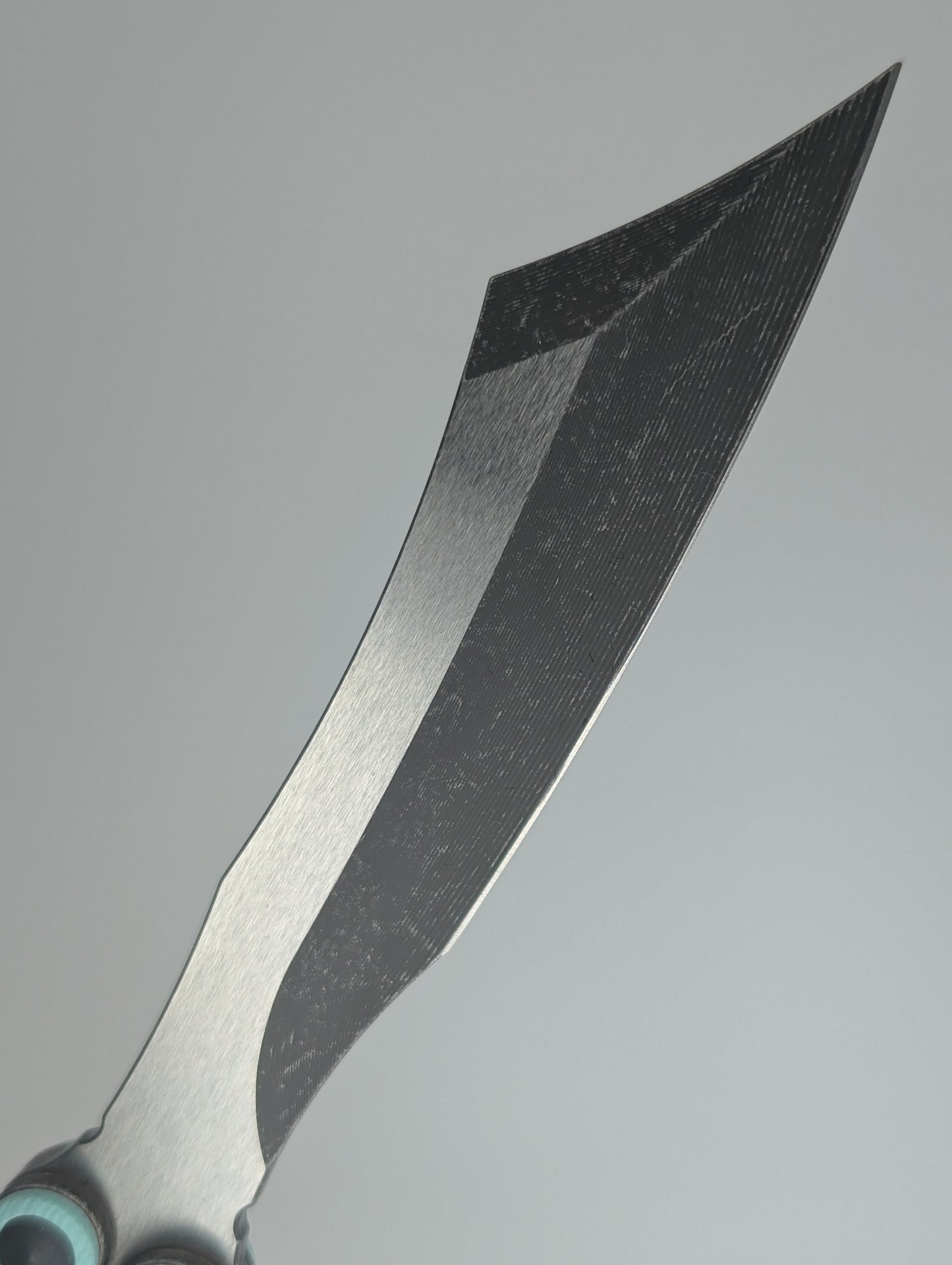 *Consignment* JK Design LiteTech Light Blue Live Blade Balisong
