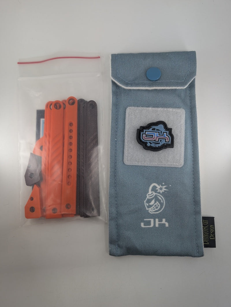 *Consignment* JK Design LiteTech Light Blue Live Blade Balisong