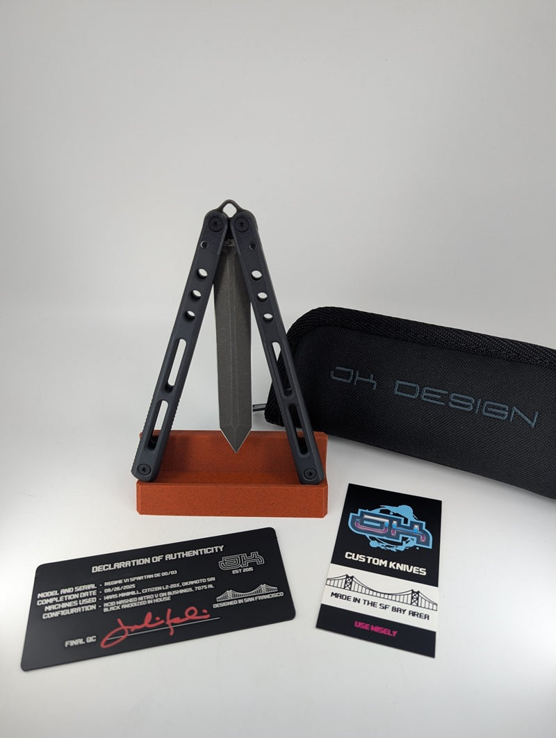 *Consignment* JK Design Regime V1 Spartan Double Edge Live Blade Balisong