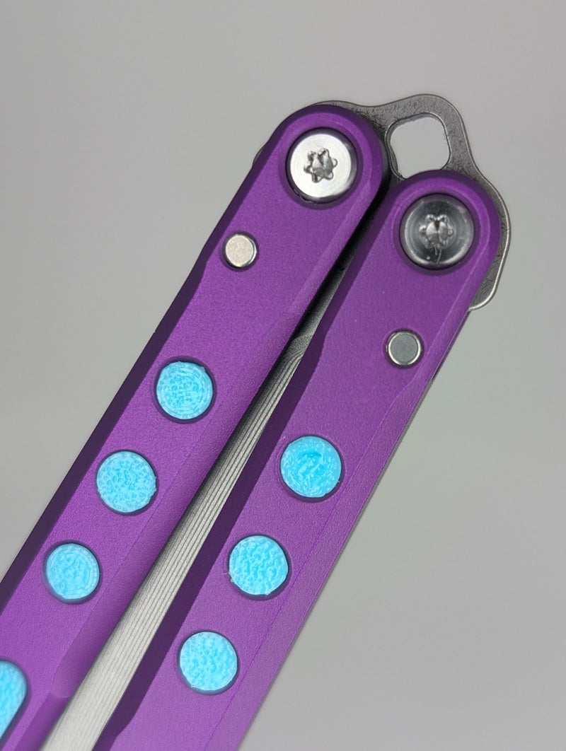 *Consignment* JK Design Regime Purple / Blue Live Blade Balisong #193