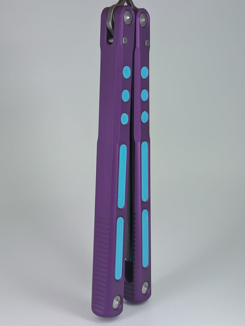 *Consignment* JK Design Regime Purple / Blue Live Blade Balisong #193