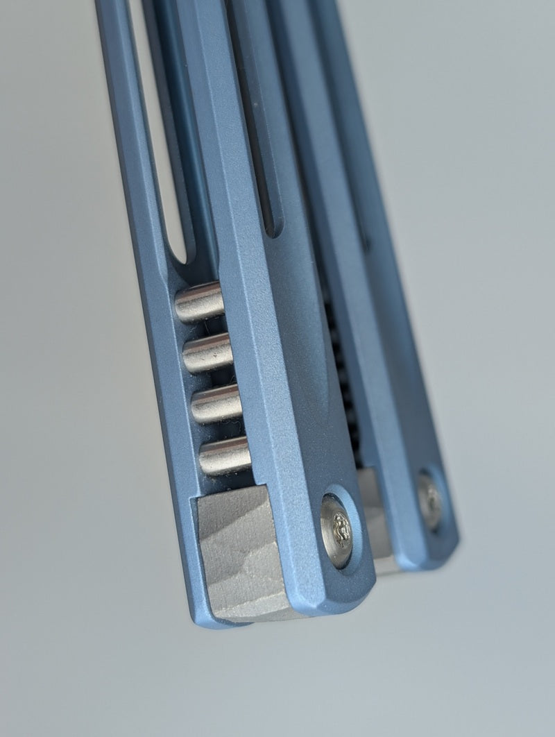 *Consignment* JK Designs Embargo Light Blue Live Blade Balisong #297