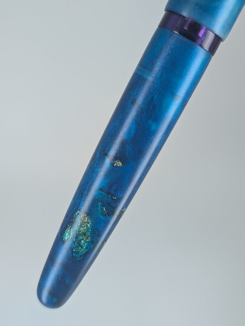 *Consignment* Karas Vertex Ti Blue Fountain Pen Fine Nib