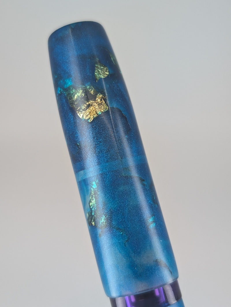 *Consignment* Karas Vertex Ti Blue Fountain Pen Fine Nib
