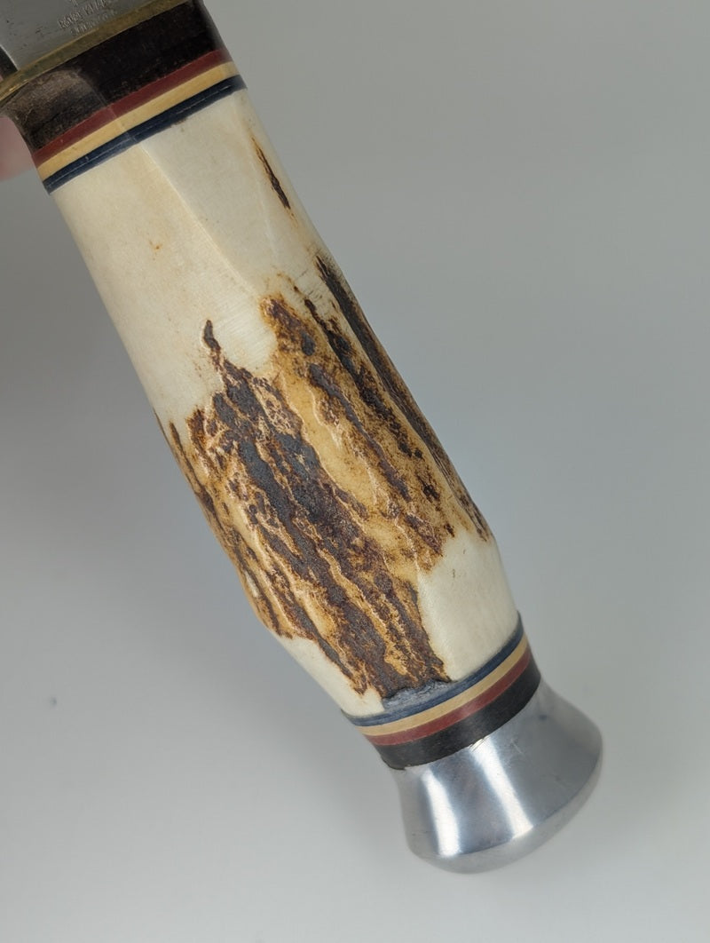 *Consignment* Kissing Crane "Hunter's Choice" Stag Handle Fixed Blade Knife