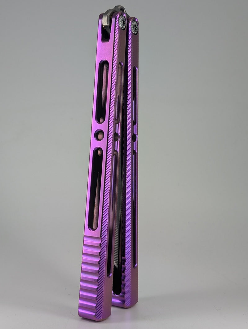 LDY Vixen Purple Titanium Live Blade Balisong