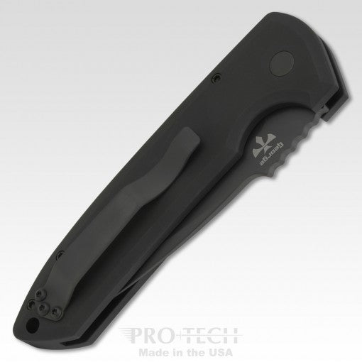 Protech Rockeye Auto Solid Black Handle DLC Black CPM-D2 Blade