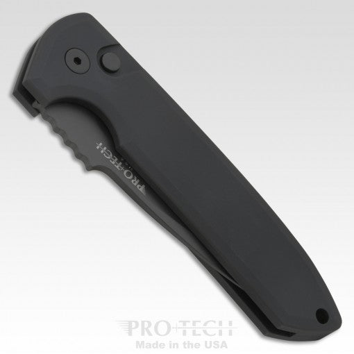 Protech Rockeye Auto Solid Black Handle DLC Black CPM-D2 Blade