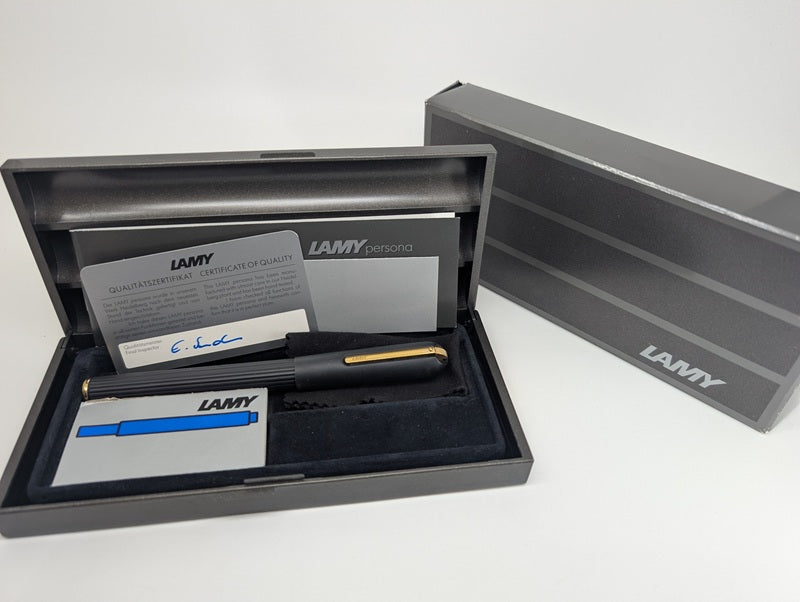 *Consignment* Lamy Persona Black Fountain Pen 18k Gold Medium Nib