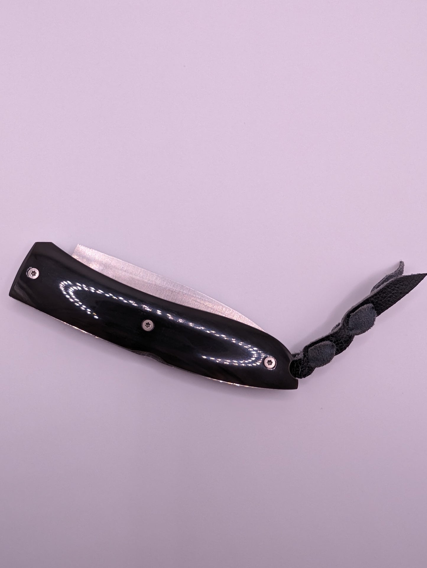 Lionsteel 8800D Opera Black Buffalo Horn Folding Knife Back Lock