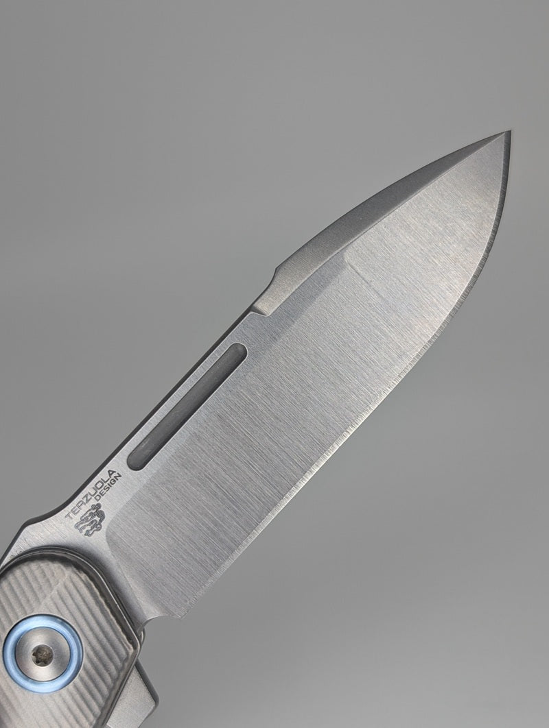 *Consignment* MKM Clap Green Canvas Micarta w/ Ti Bolster Linerlock Folding Knife