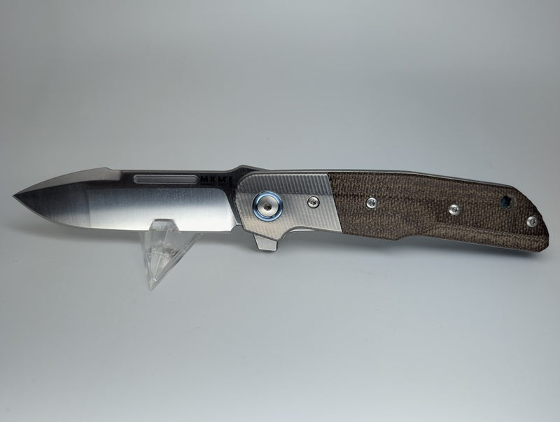 *Consignment* MKM Clap Green Canvas Micarta w/ Ti Bolster Linerlock Folding Knife