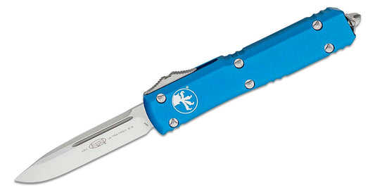 Microtech Ultratech Single Edge Blue Satin Standard Out the Front Knife