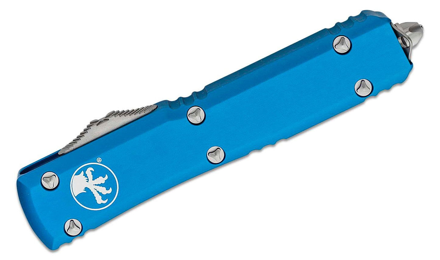 Microtech Ultratech Single Edge Blue Satin Standard Out the Front Knife