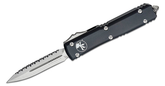 Microtech Ultratech D/E Satin Full Serrated Out the Front Knife