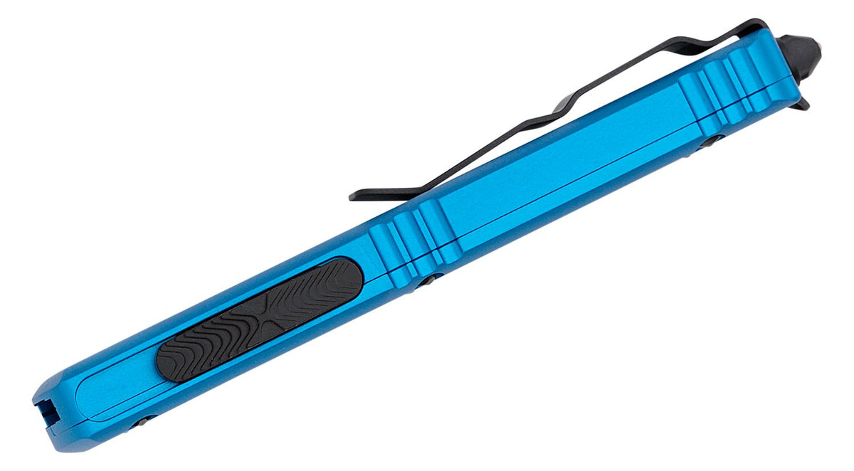 Microtech Ultratech Tanto Edge Blue Partial Serrated Out the Front Knife
