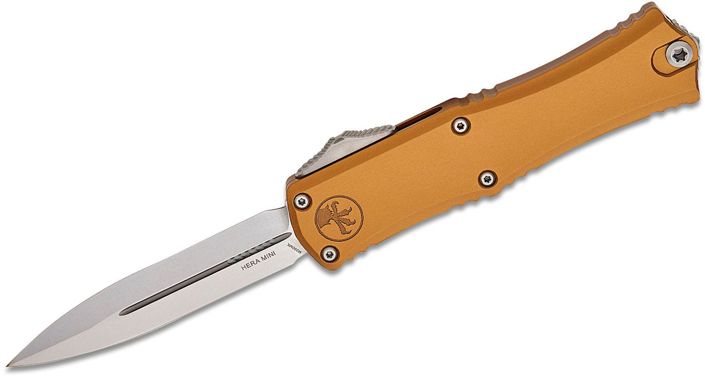 Microtech Hera II Mini D/E Tan Stonewash Out the Front Knife