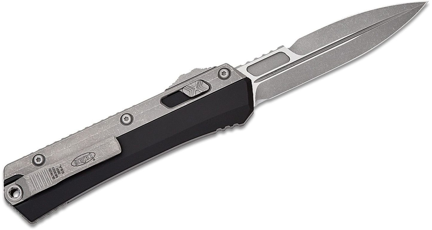 Microtech Glykon Bayonet Apocalyptic Nickel Boron Internals Out the Front Knife