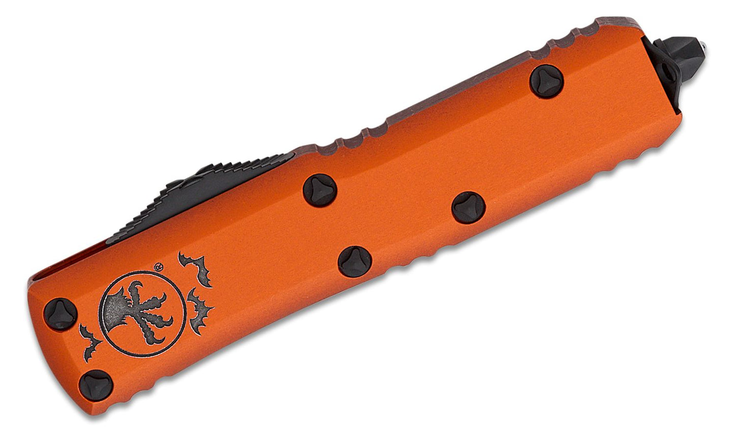 Microtech UTX 85 D/E Halloween Orange Standard Out the Front Knife