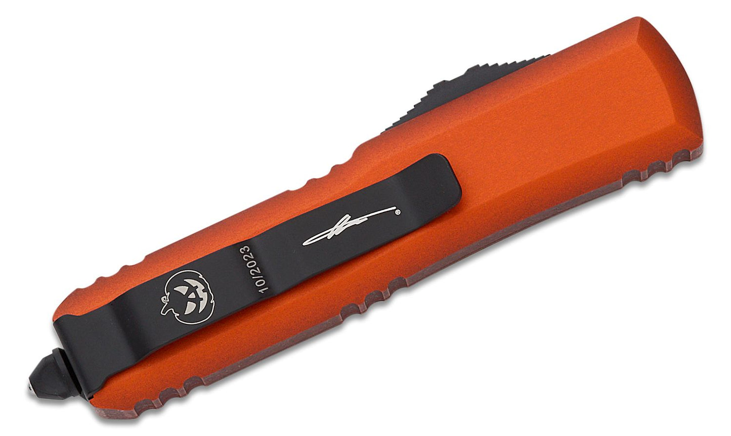 Microtech UTX 85 D/E Halloween Orange Standard Out the Front Knife