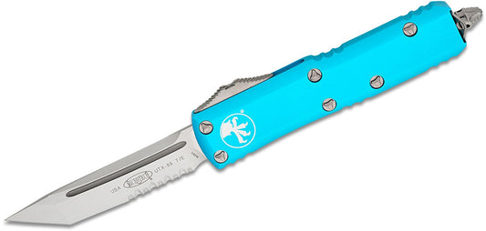 Microtech UTX 85 T/E Turquoise Satin Standard Out the Front Knife