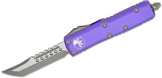 Microtech UTX 85 Hellhound Purple Apocalyptic Standard Out the Front Knife