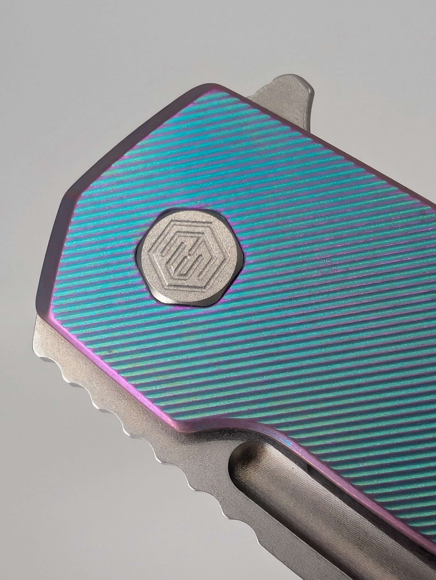 MachineWise Mojave Aqua w/ Purple Distress (CPM 20CV | Lightwash | Fine Step) Framelock Folding Knife #171