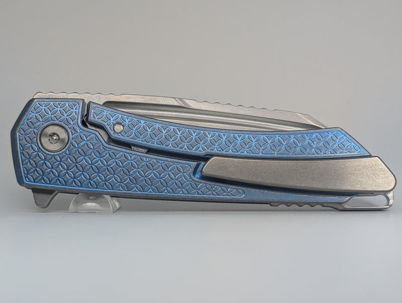 MachineWise Mojave Blue Distress (S90V | Mosaic Handle) Framelock Folding Knife #1512 *BLEM*