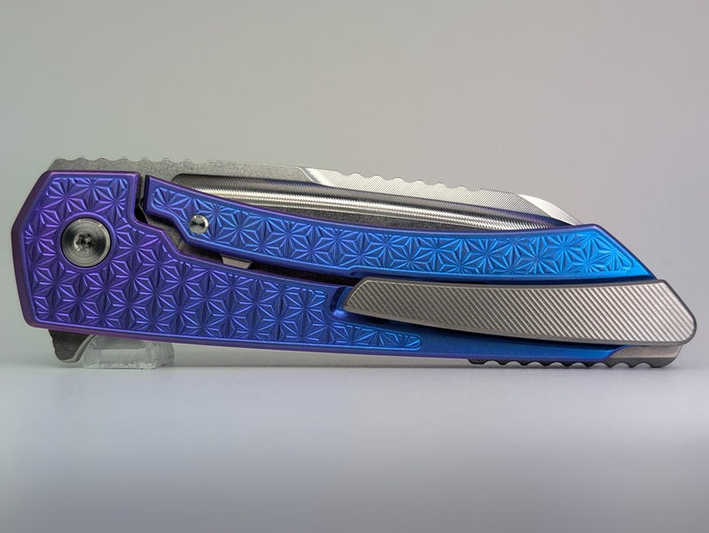 MachineWise Mojave Midnight Fade (Stonewash | Stars | Finestep Clip) Framelock Folding Knife #740