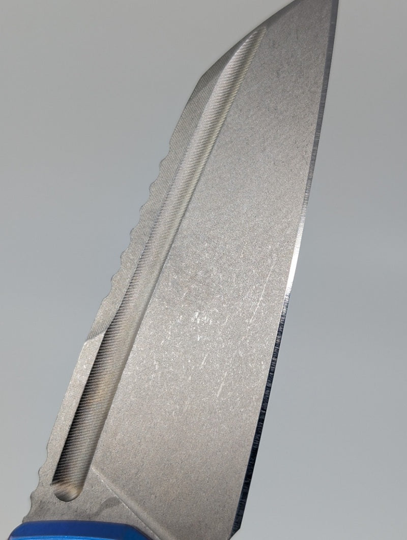 MachineWise Mojave E-Blue (S90V | Lightwash | Mosaic) Framelock Folding Knife #1190 *BLEM*