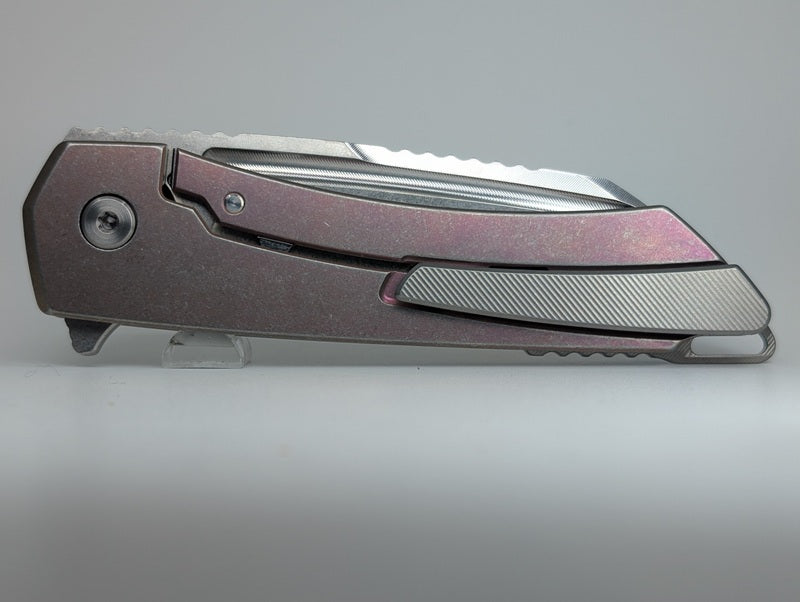 MachineWise Mojave Pink w/ Heavy Distress (Stonewash) Blem | Smooth | Finestep Clip) Framelock Folding Knife #783