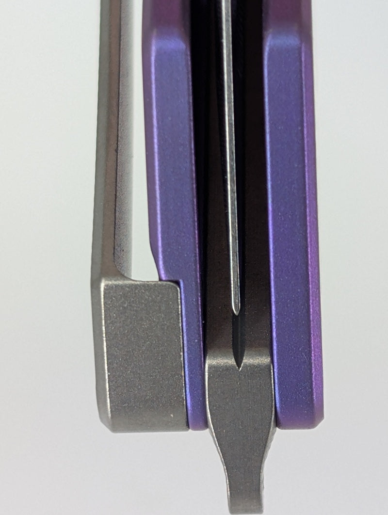 MachineWise Mojave Purple Pink Fade (S90V | Stonewash | Turtle Handle) Framelock Folding Knife #623 *BLEM*
