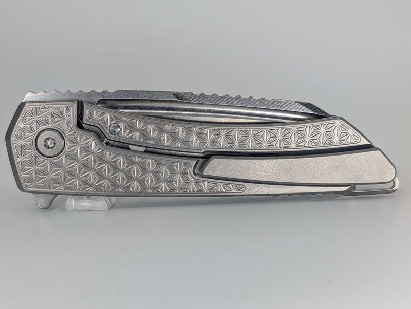 MachineWise Mojave Raw (CPM 20CV | Stonewash | Star Handle) Framelock Folding Knife 196 *BLEM*