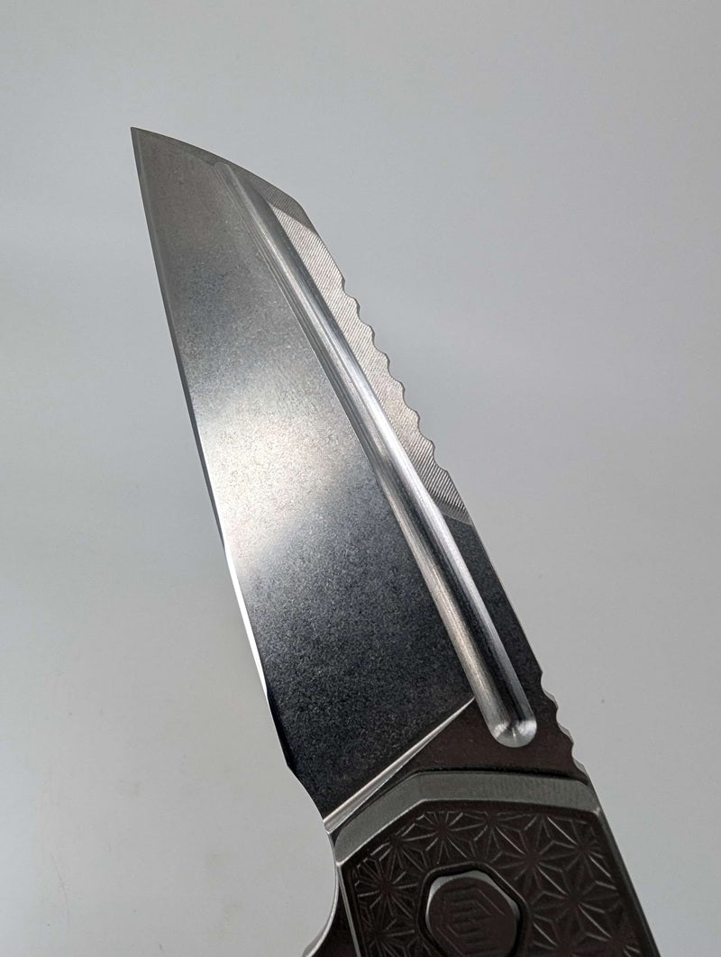 MachineWise Mojave Raw (CPM 20CV | Stonewash | Star Handle) Framelock Folding Knife 177 *BLEM*