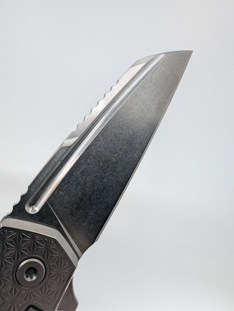 MachineWise Mojave Raw (CPM 20CV | Stonewash | Star Handle) Framelock Folding Knife 194 *BLEM*
