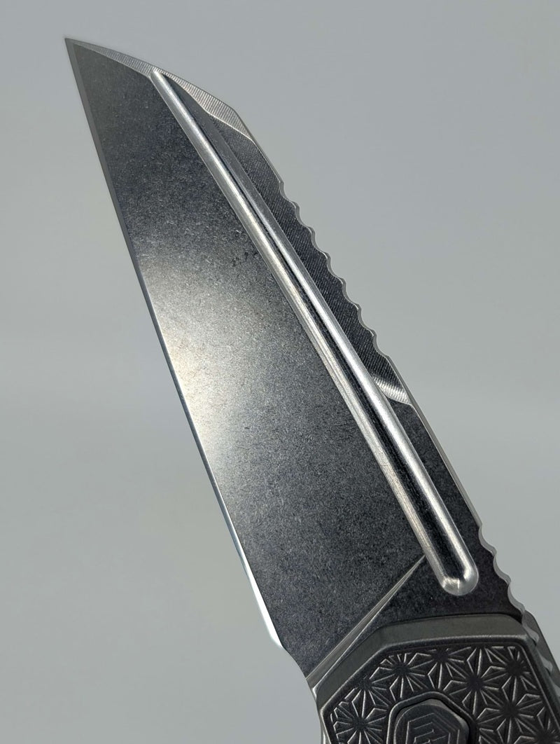 MachineWise Mojave Raw (CPM 20CV | Stonewash | Star Handle) Framelock Folding Knife 205 *BLEM*