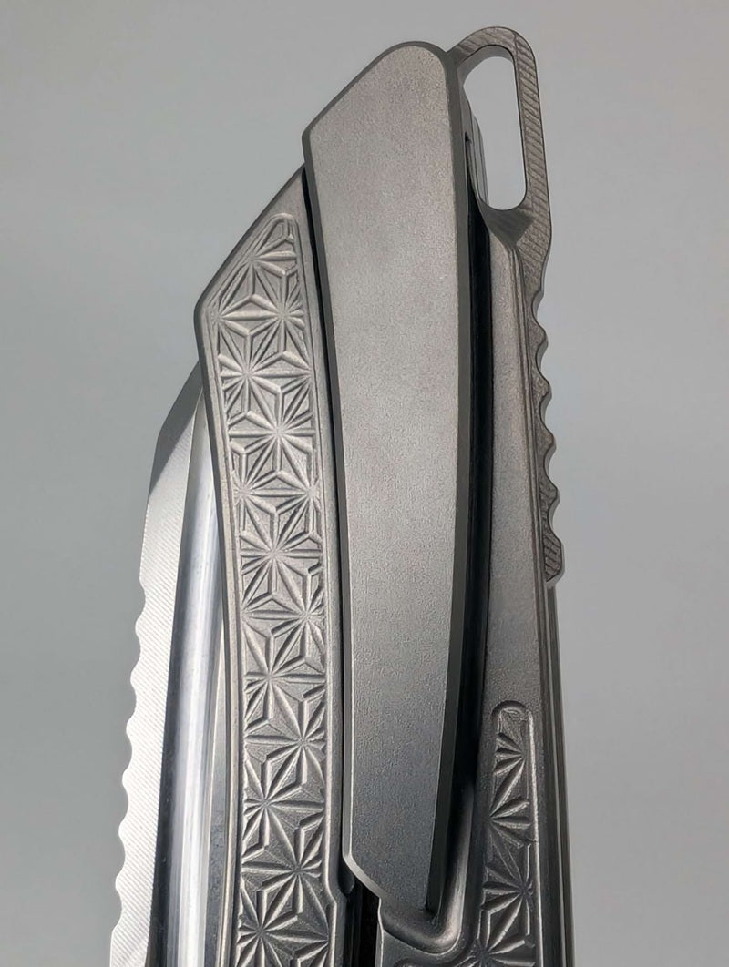 MachineWise Mojave Raw (CPM 20CV | Stonewash | Star Handle) Framelock Folding Knife 194 *BLEM*