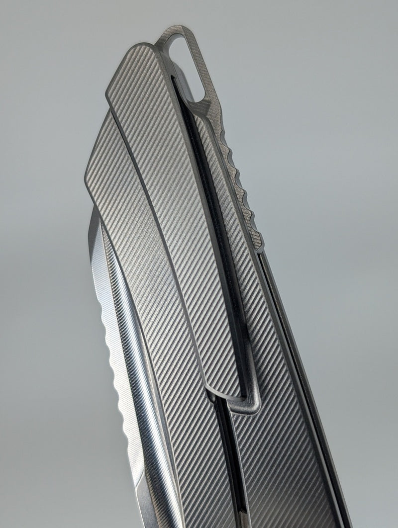 MachineWise Mojave Raw (S90V | Stonewash | Finestep Handle) Framelock Folding Knife #328 *BLEM*