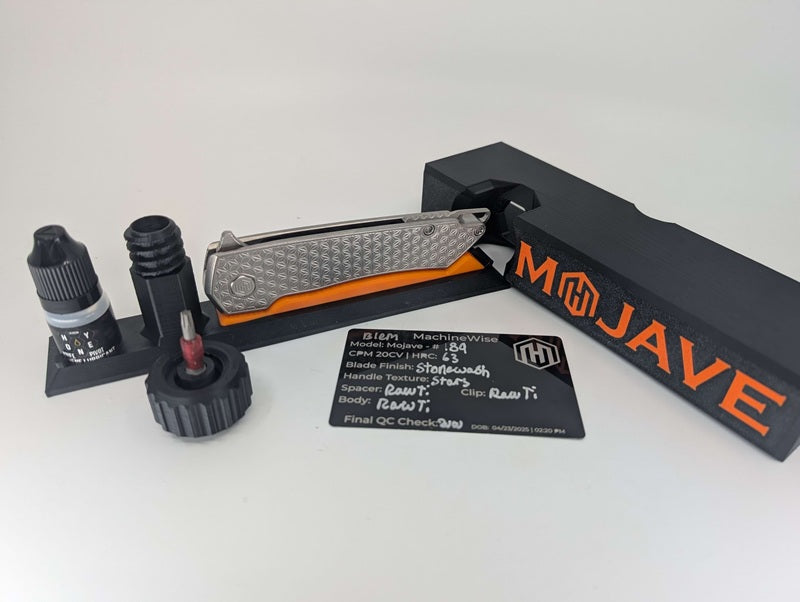 MachineWise Mojave Raw (CPM 20CV | Stonewash | Star Handle) Framelock Folding Knife 177 *BLEM*