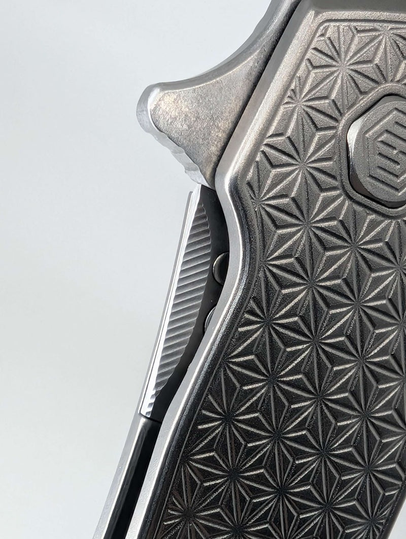MachineWise Mojave Raw (CPM 20CV | Stonewash | Star Handle) Framelock Folding Knife 194 *BLEM*