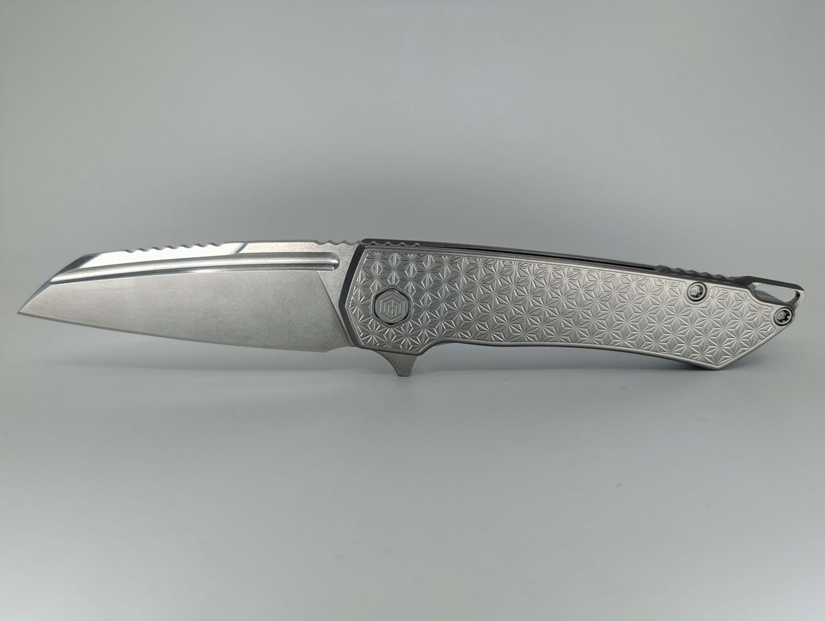 MachineWise Mojave Raw (CPM 20CV | Stonewash | Star Handle) Framelock Folding Knife 177 *BLEM*