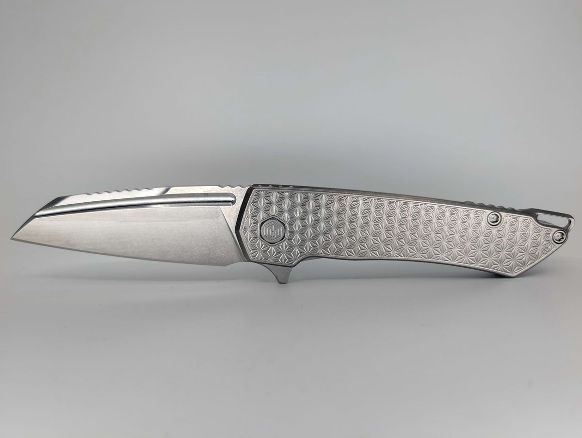 MachineWise Mojave Raw (CPM 20CV | Stonewash | Star Handle) Framelock Folding Knife 196 *BLEM*