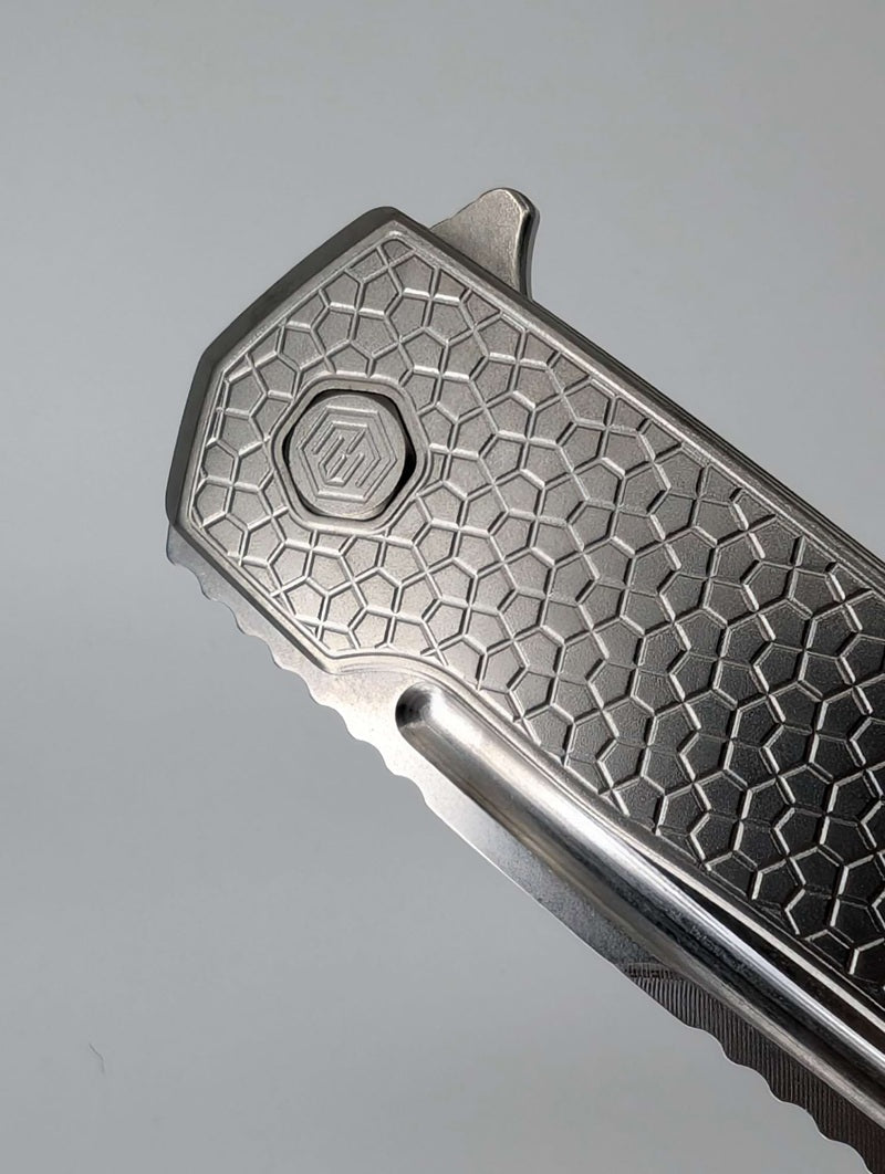 MachineWise Mojave Raw (CPM 20CV | Stonewash | Turtle Handle) Framelock Folding Knife 211 *BLEM*