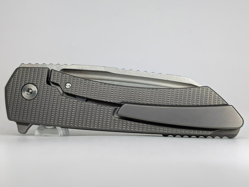 MachineWise Mojave Scorched Ti (S90V | Grenade Handle) Framelock Folding Knife #1525