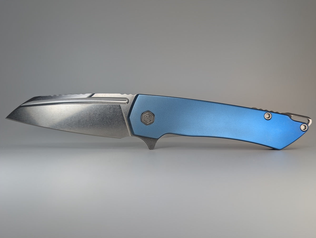 MachineWise Mojave Sky Blue Fade (CPM S90V | Smooth) Framelock Folding Knife #469