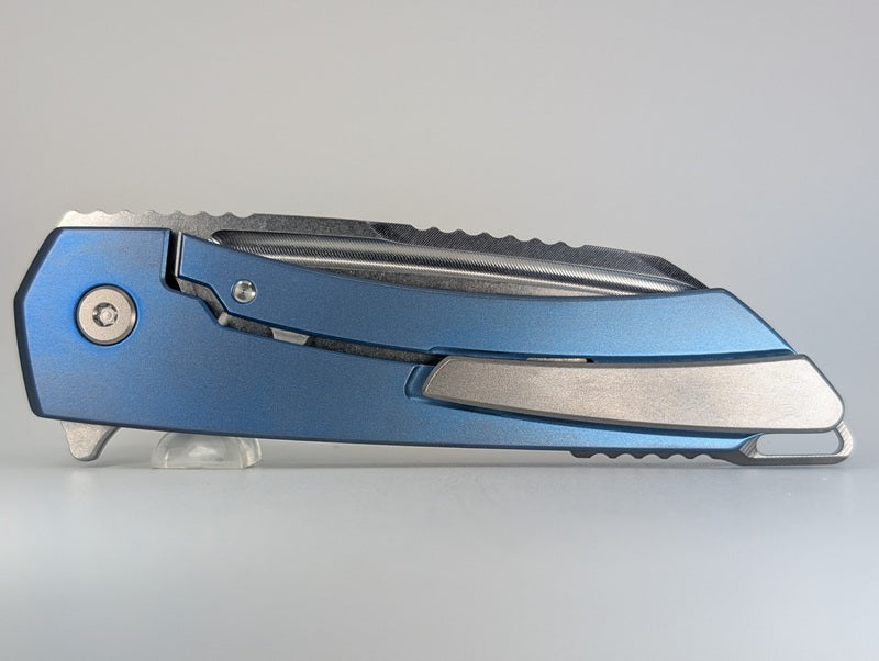 MachineWise Mojave Sky Blue Fade (CPM S90V | Smooth) Framelock Folding Knife #489