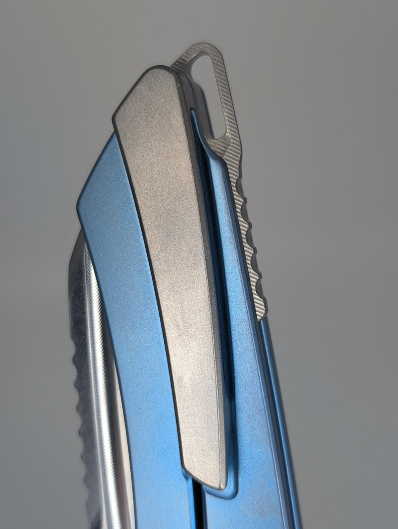 MachineWise Mojave Sky Blue Fade (CPM S90V | Smooth) Framelock Folding Knife #489